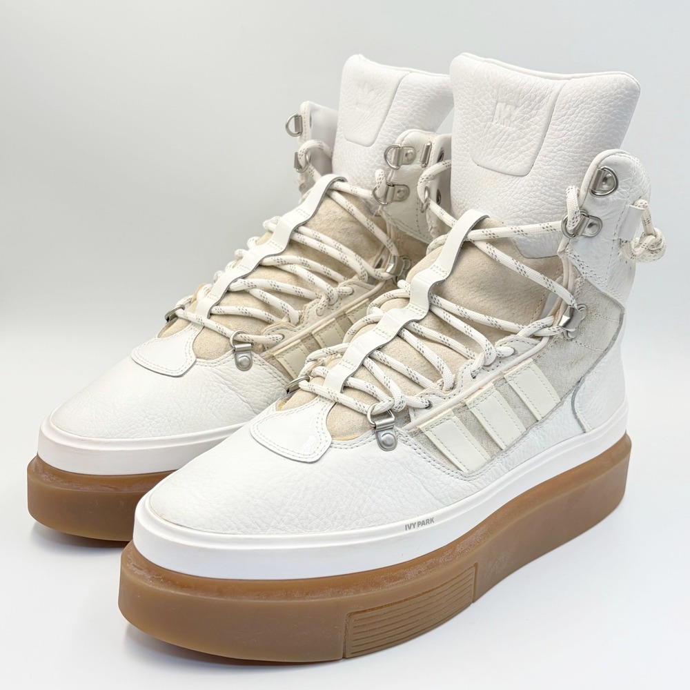 Adidas Ivy Park Super Sleek Boot White Gum Platform Leather GX2782 Women's 10.5